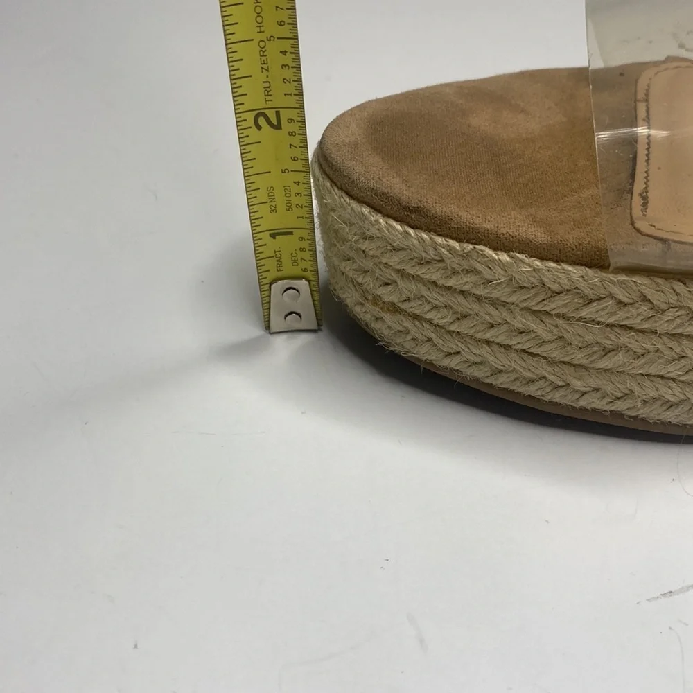 Steve Madden Womens Clear Strap Wedge Heels Open Toe Espadrille Sandals Size 10